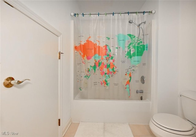 304 Fox Way, Chagrin Falls, OH 44022 - full bath with shower / tub combo, toilet, and tile patterned flooring