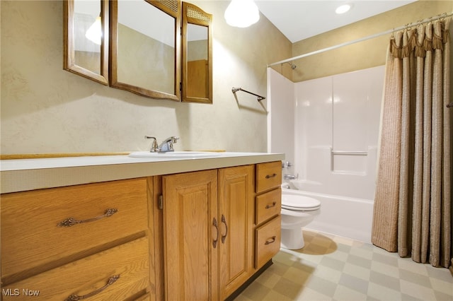 1908 Players Cir, Uniontown, OH 44685 - full bath featuring tile patterned floors, toilet, vanity, and shower / bath combo