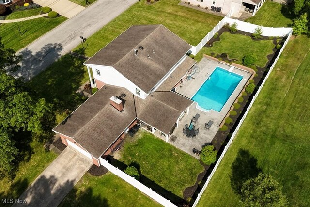 327 Country Club Blvd, Weirton, WV 26062 - aerial view of property and surrounding area featuring a pool area and property boundaries highlighted