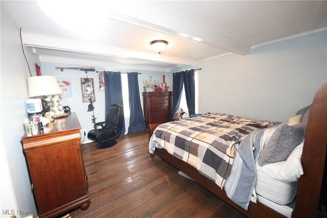 327 Country Club Blvd, Weirton, WV 26062 - bedroom with wood-type flooring, beam ceiling, and crown molding