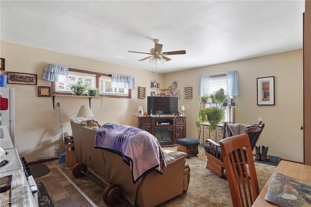 962 N Market St, Lisbon, OH 44432 - living room featuring ceiling fan