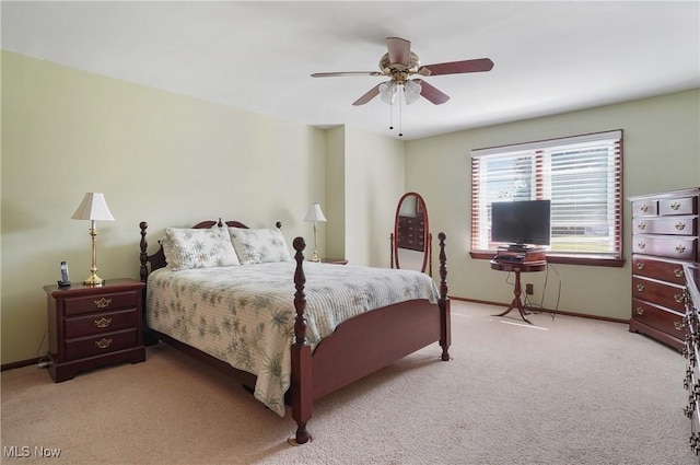 962 N Market St, Lisbon, OH 44432 - bedroom featuring carpet, baseboards, and a ceiling fan