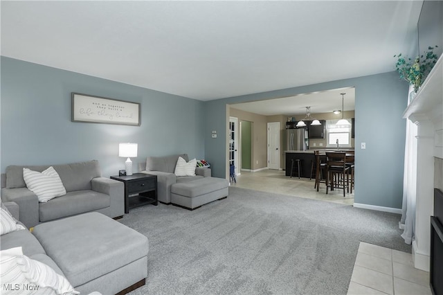189 Booth Bay Dr, Medina, OH 44256 - living area with light carpet and baseboards