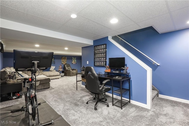 189 Booth Bay Dr, Medina, OH 44256 - office space with carpet flooring, baseboards, and recessed lighting
