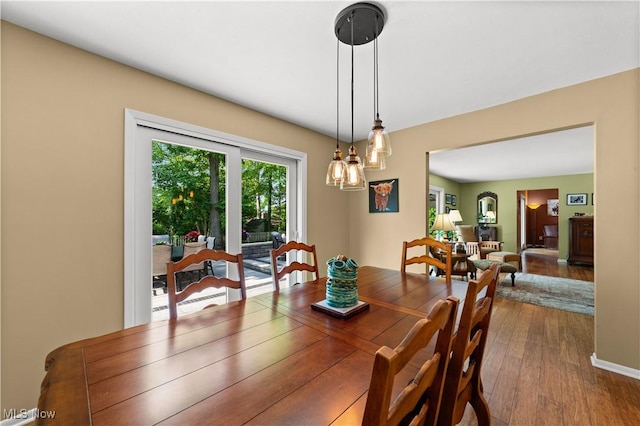 177 N Park Dr, Aurora, OH 44202 - dining space featuring wood finished floors and baseboards