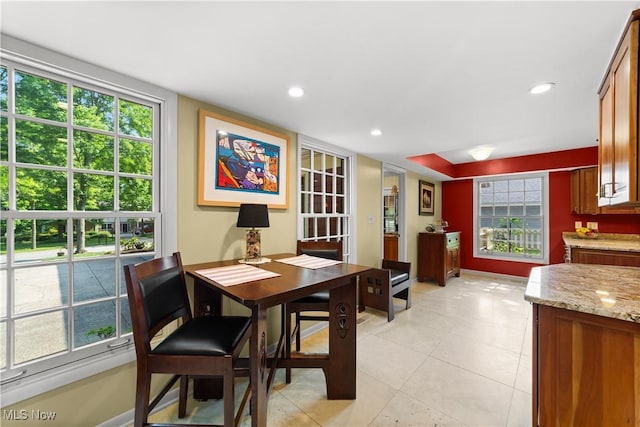 177 N Park Dr, Aurora, OH 44202 - dining space featuring light tile patterned floors and recessed lighting