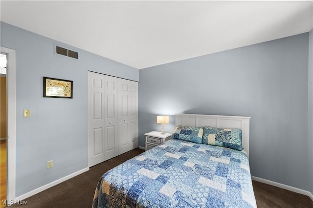 177 N Park Dr, Aurora, OH 44202 - bedroom with dark carpet and a closet