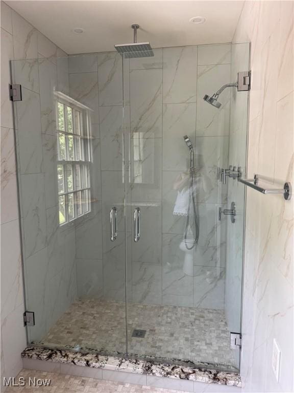 177 N Park Dr, Aurora, OH 44202 - full bath featuring a marble finish shower