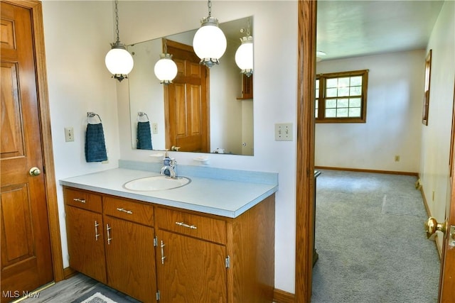 6739 Stewart Sharon Rd, Brookfield, OH 44403 - bathroom with vanity and baseboards
