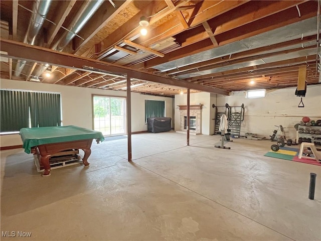 6005 Champagne, Medina, OH 44256 - basement featuring billiards table and healthy amount of natural light