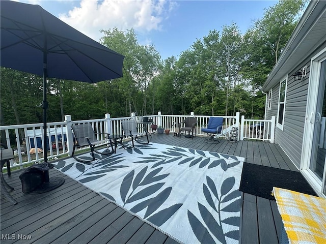 301 46th St SW, Canton, OH 44706 - wooden terrace featuring view of scattered trees