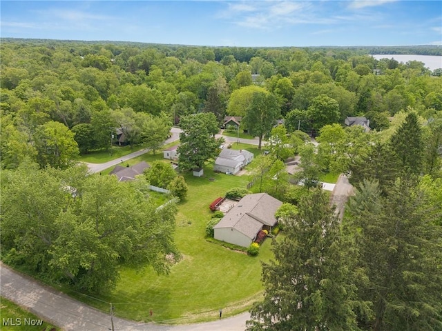 7183 Hunter Dr, Chippewa Lake, OH 44215 - drone / aerial view of a nearby body of water and a heavily wooded area