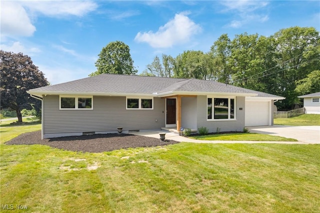 1892 Toepfer Rd, Akron, OH 44312 - ranch-style home featuring concrete driveway, a front lawn, and a garage