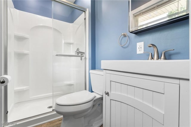 1892 Toepfer Rd, Akron, OH 44312 - full bathroom featuring a stall shower, toilet, and vanity