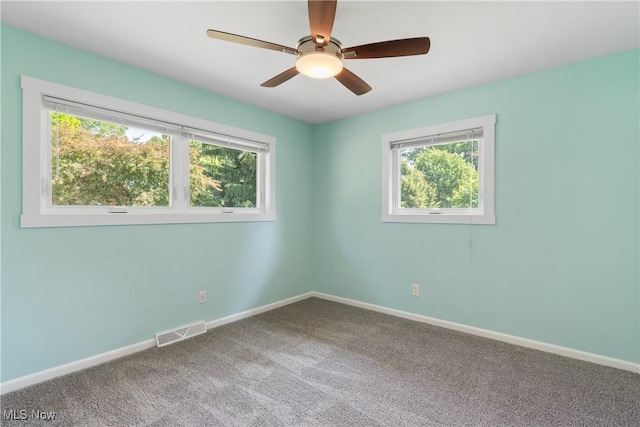 1892 Toepfer Rd, Akron, OH 44312 - unfurnished room featuring healthy amount of natural light, carpet floors, ceiling fan, and baseboards