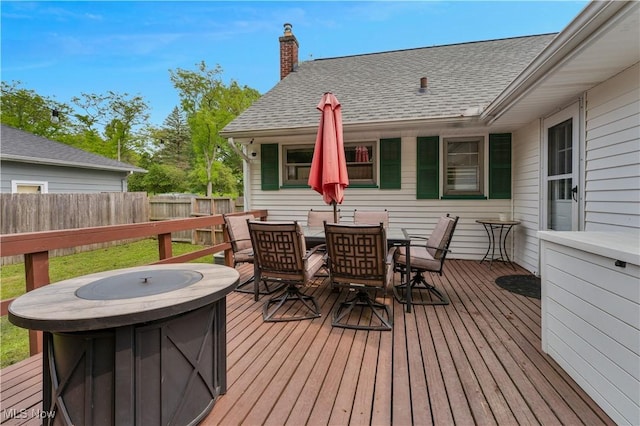 1094 Jessie Ave, Kent, OH 44240 - wooden terrace featuring outdoor dining area