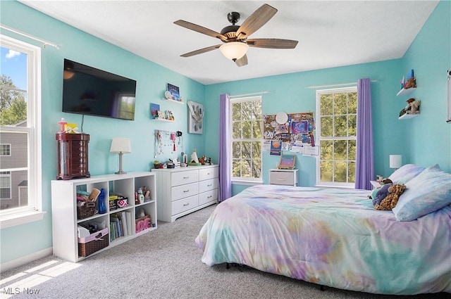269 Brookledge Ln, Copley, OH 44321 - bedroom featuring carpet flooring, a ceiling fan, and baseboards