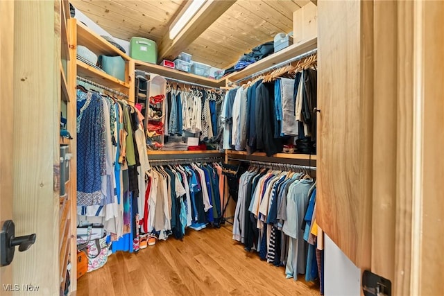 1350 Bell Rd, Chagrin Falls, OH 44022 - walk in closet featuring wood finished floors