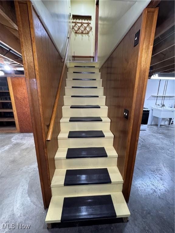 158 Main St, Rayland, OH 43943 - staircase with concrete floors