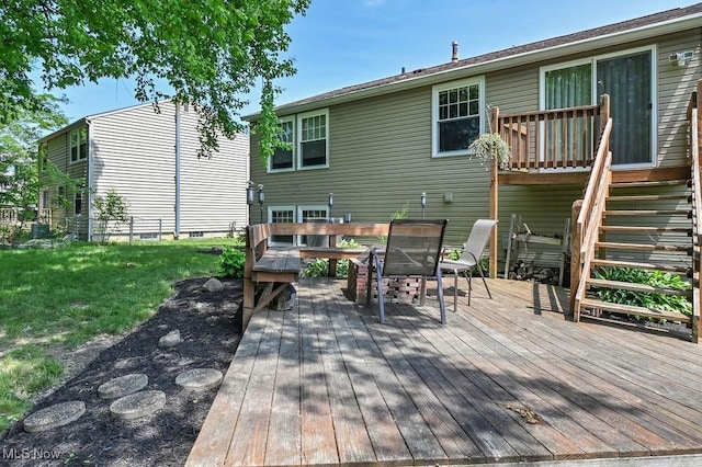 2610 Norton Rd, Stow, OH 44224 - deck featuring stairs and a lawn