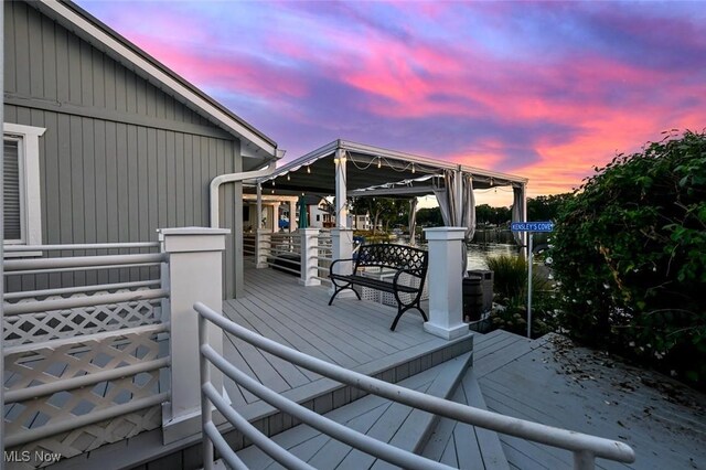 552 Saunders Ave, Akron, OH 44319 - wooden deck with a gazebo
