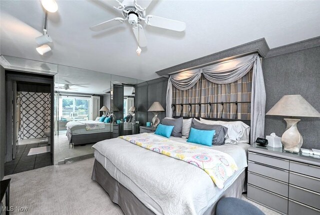 552 Saunders Ave, Akron, OH 44319 - bedroom with carpet floors and a ceiling fan