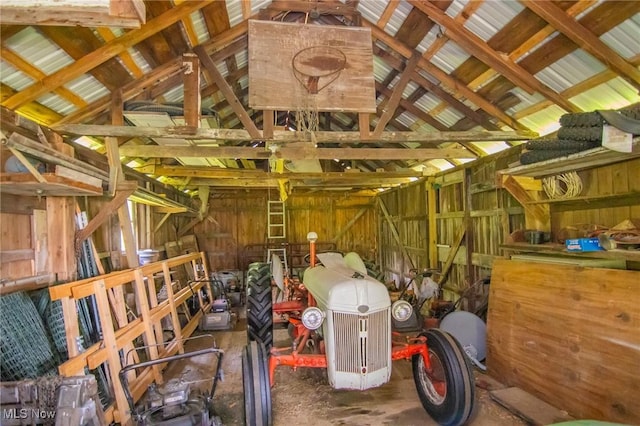 51300 Wegee Rd, Bellaire, OH 43906 - misc room featuring lofted ceiling and a garage