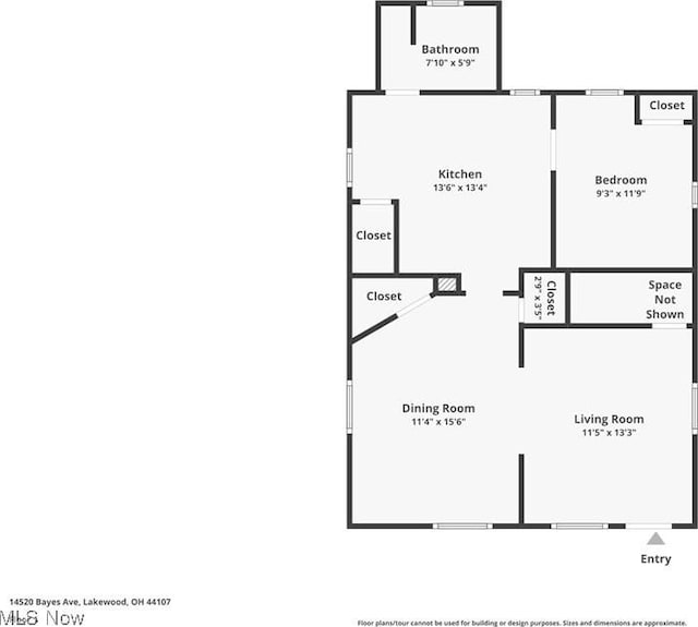 14520 Bayes Ave, Lakewood, OH 44107 - floor plan / room layout