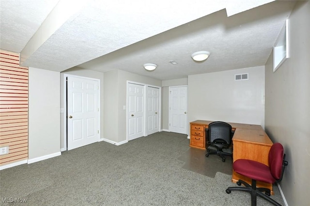 452 Herbert Rd, Akron, OH 44312 - office featuring baseboards, carpet floors, and a textured ceiling