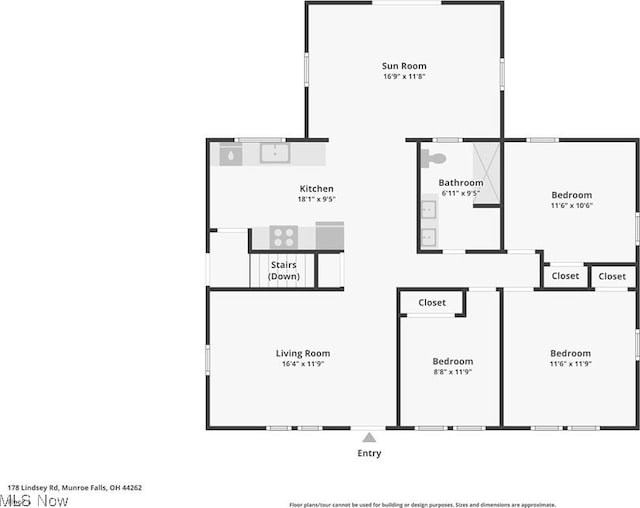 178 Lindsey Rd, Munroe Falls, OH 44262 - floor plan / room layout