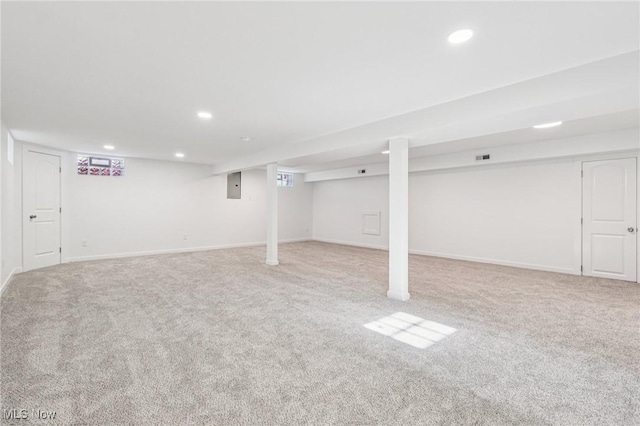 178 Lindsey Rd, Munroe Falls, OH 44262 - below grade area with carpet flooring, recessed lighting, and baseboards