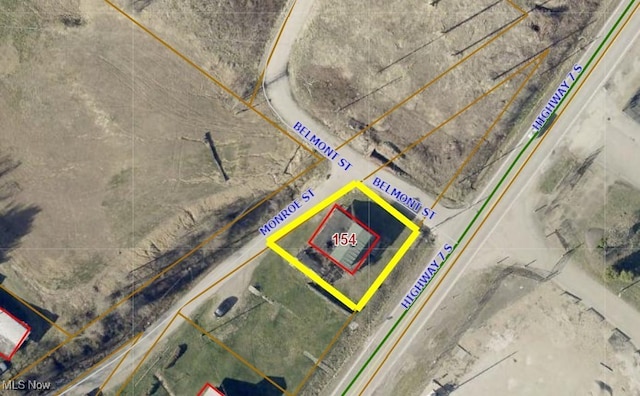 154 Rte 7, Powhatan Point, OH 43942 - aerial view of property's location with property boundaries highlighted