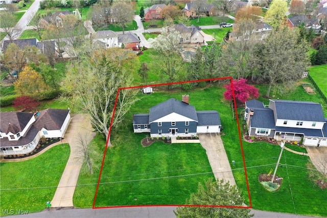 5433 Fleetwood Ave NW, Canton, OH 44718 - aerial perspective of suburban area with property boundaries highlighted