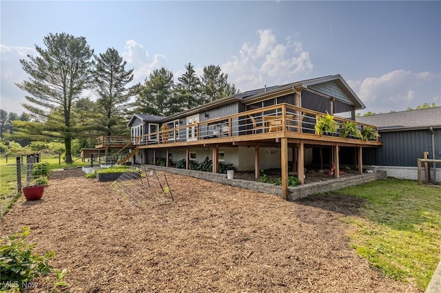 6268 Summers Rd, Windsor, OH 44099 - rear view of property featuring a wooden deck