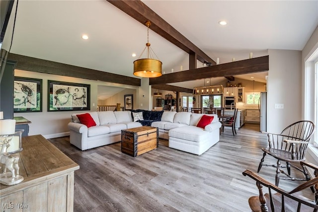 6268 Summers Rd, Windsor, OH 44099 - living room featuring recessed lighting, wood finished floors, and baseboards
