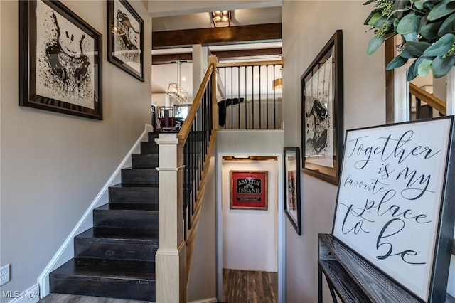 6268 Summers Rd, Windsor, OH 44099 - stairs with wood finished floors and baseboards