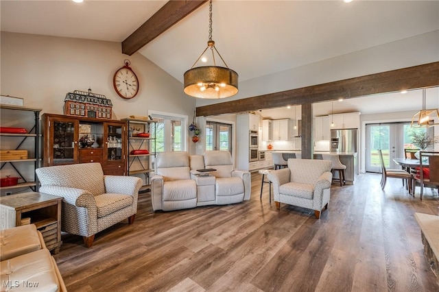 6268 Summers Rd, Windsor, OH 44099 - living area featuring dark wood-type flooring and recessed lighting