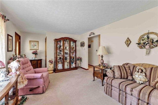 3622 Valacamp Ave SE, Warren, OH 44484 - carpeted living room with a textured ceiling