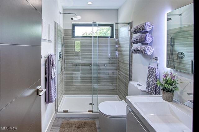 4385 Good Rd, Seville, OH 44273 - full bath with toilet, vanity, and a stall shower