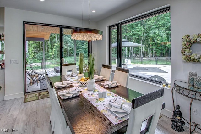 4385 Good Rd, Seville, OH 44273 - dining area with light wood-style floors, baseboards, and recessed lighting