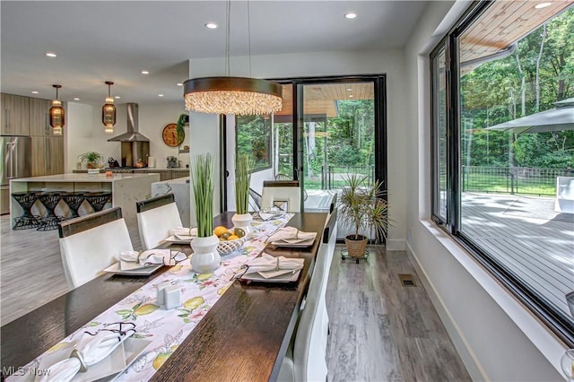 4385 Good Rd, Seville, OH 44273 - dining space with plenty of natural light, recessed lighting, light wood-type flooring, and baseboards