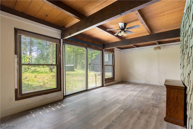 6226 Mayburn Barclay Rd, Kinsman, OH 44428 - unfurnished sunroom featuring beam ceiling