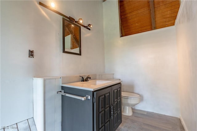 6226 Mayburn Barclay Rd, Kinsman, OH 44428 - bathroom with toilet, vanity, and wood finished floors