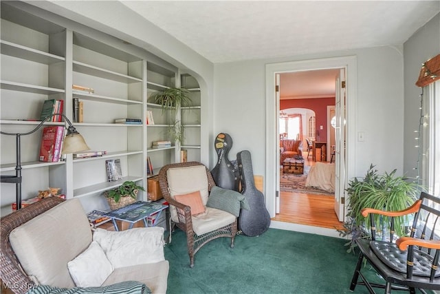 1415 Inwood Rd, Alliance, OH 44601 - living area featuring arched walkways and carpet