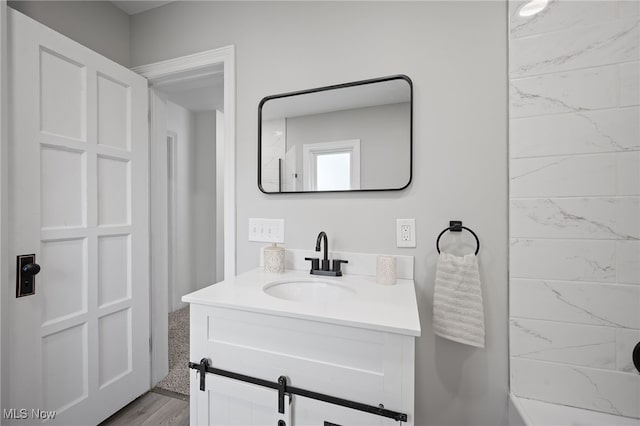 3609 Antisdale Ave, Cleveland Heights, OH 44118 - bathroom with vanity and wood finished floors