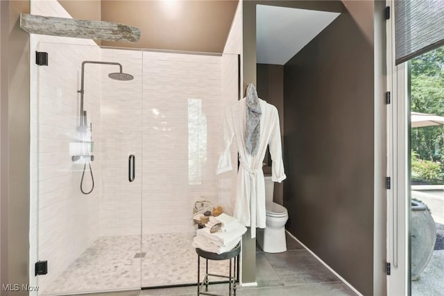 7090 Country Ln, Chagrin Falls, OH 44023 - full bathroom with toilet, a shower stall, and baseboards
