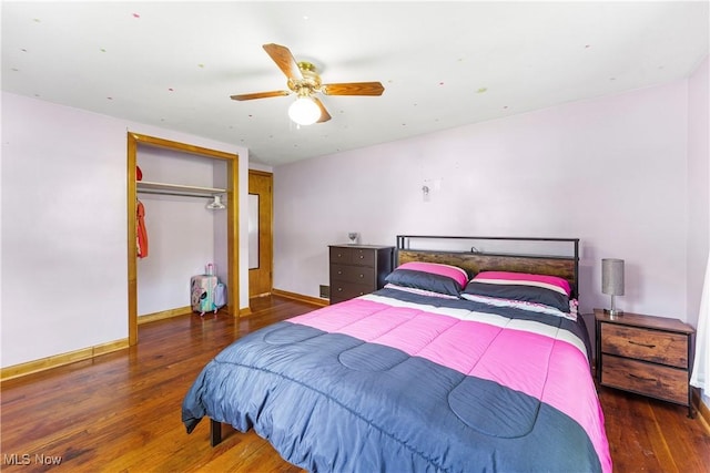 22938 US Route 30, Minerva, OH 44657 - bedroom featuring wood finished floors, baseboards, and ceiling fan