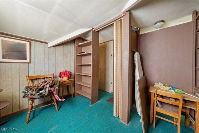 7100 Barton Rd, North Olmsted, OH 44070 - sitting room featuring carpet floors and wood walls