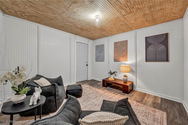 225 E Bergey St, Wadsworth, OH 44281 - living room with wood ceiling and wood finished floors