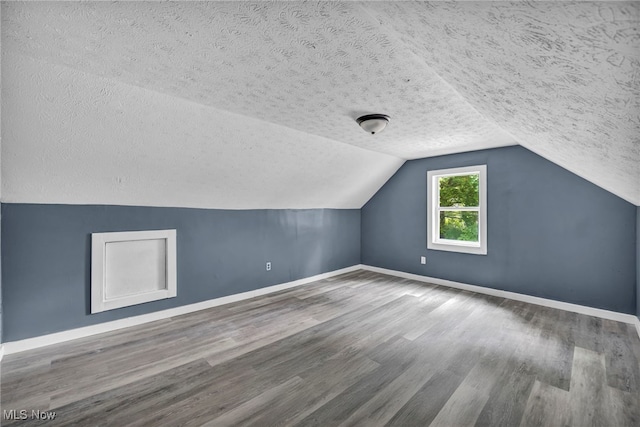 225 E Bergey St, Wadsworth, OH 44281 - bonus room featuring a textured ceiling, wood finished floors, and lofted ceiling